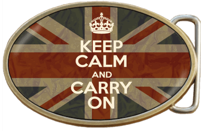 Keep Calm and Carry On British Union Jack Belt Buckle. Code A0005