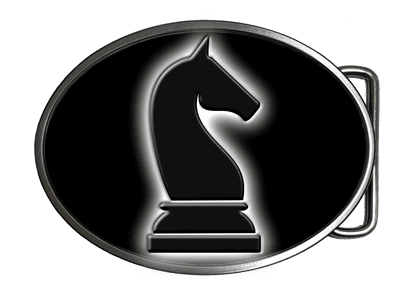 Knight  Black Chess Piece Belt Buckle. A0196