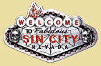 Las Vegas Sin city Welcome Belt Buckle + display stand