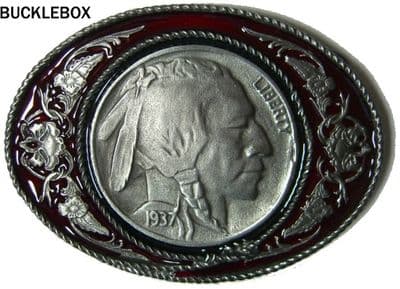 LIBERTY (OVAL) Belt Buckle + display stand