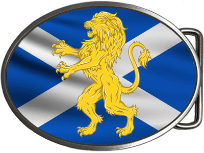Lion Rampant Scotland. Scottish Saltire Flag Belt Buckle. Code A0171