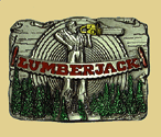 LUMBERJACK BELT BUCKLE + display stand