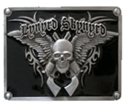 Lynyrd Skynyrd Belt Buckle with display stand. Made in USA. Officially licensed. Product code WE5
