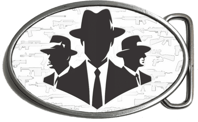 Mafia Gang, Guns and Rifles  Belt Buckle. code: A0257