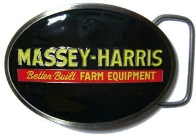 MASSEY-HARRIS LOGO BELT BUCKLE with display stand