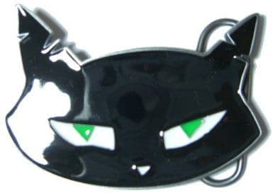Mean Kitty Belt Buckle + display stand. Product code ZF6
