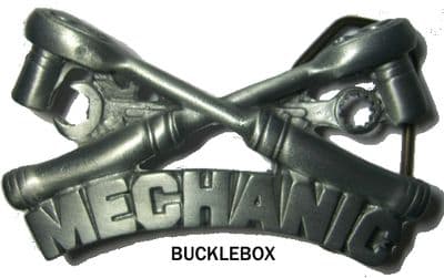 MECHANIC (nom colour) BELT BUCKLE + display stand