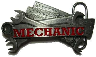 Mechanic Tools Belt Buckle + display stand. Code JC6