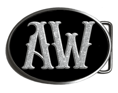 Monogram 'Silver' Initials Belt Buckle. Code A0158