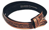 Motorcycle Eagle Embossed Full Grain Leather Belt . 1½