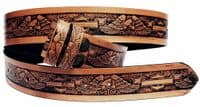 Motorcycle Eagle Embossed Full Grain Leather Belt . 1½
