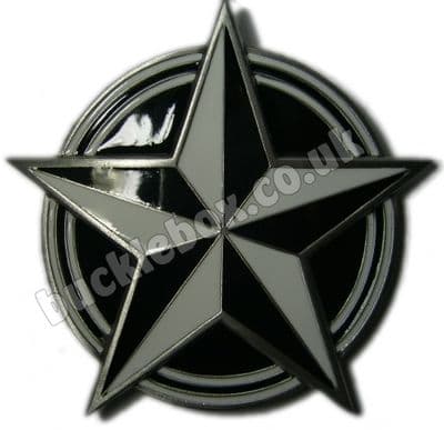 NAUTICAL STAR BLACK/WHITE Belt Buckle + display stand