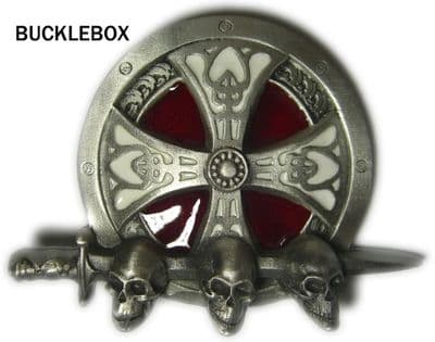 Norse Cross Skulls Belt Buckle. Code AJ8