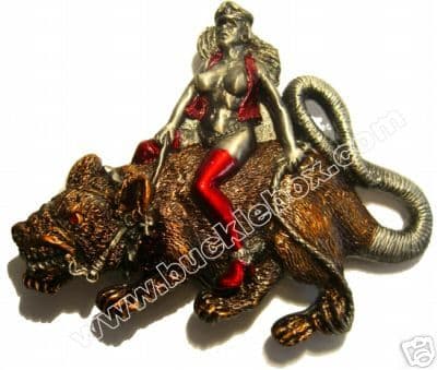 NUDE RAT GIRL BELT BUCKLE. Code AA7
