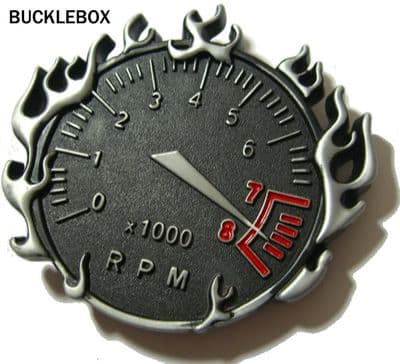 ODOMETER BELT BUCKLE + display stand