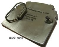 Officially Licensed Budweiser Silver Label Belt Buckle + display stand