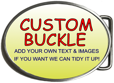 Personalised Custom Design Your Own Belt Buckle. Image and/or Text