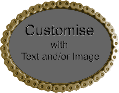 Personalised Custom Design Your Own Chain Belt Buckle. Image and/or Text