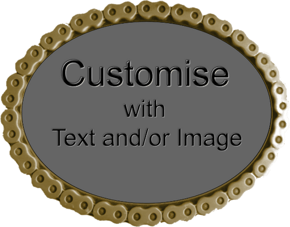Personalised Custom Design Your Own Chain Belt Buckle. Image and/or Text