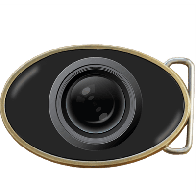 Photographer Camera Lens Belt Buckle. Code A0074