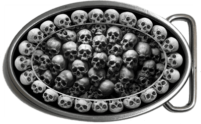 Pile of Skulls Belt Buckle. code: A0230
