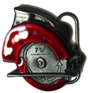 POWER SAW BELT BUCKLE + display stand