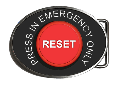 Press in Emergency Only Reset Button Belt Buckle. Code:A0142
