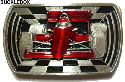 Racing Car Belt Buckle + display stand