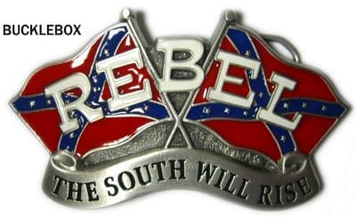 Rebel on Flags Belt Buckle. Code AJ3