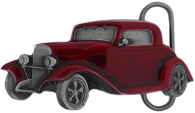 Red Hot Rod Belt Buckle with display stand (LA8)