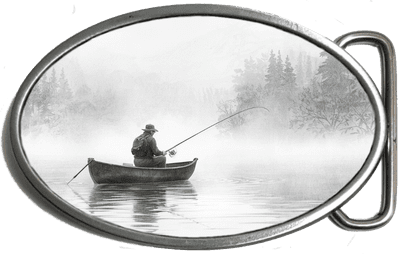River Trout Fishing Angling Belt Buckle. code: A0265