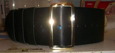 Santa Leather Belt With Solid Brass Buckle