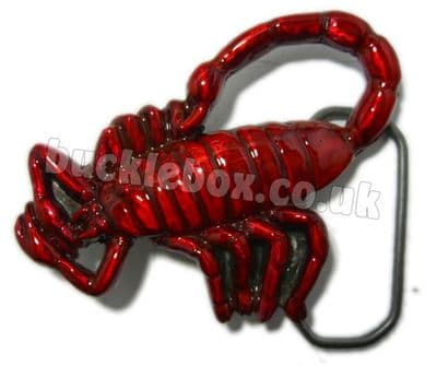 SCORPION (RED) BELT BUCKLE + display stand