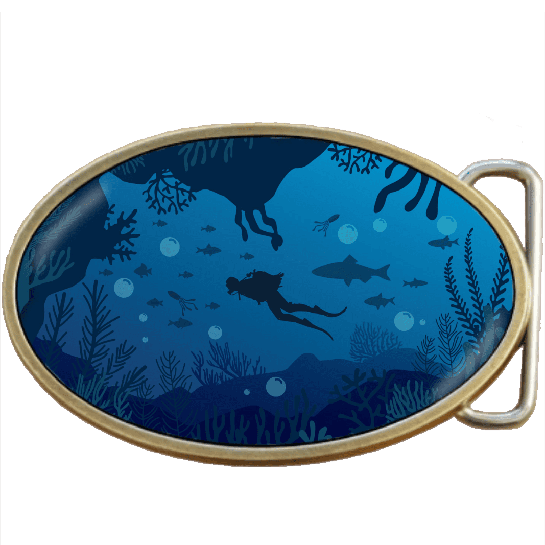 Scuba Diver Belt Buckle Code A0008