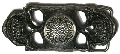 Skeltic Twins - Skulls Belt buckle + display stand