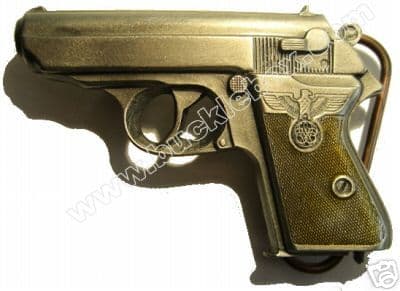 SMALL GUN Belt Buckle + display stand