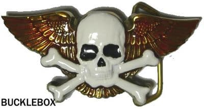 SMALL SKULL & WINGS (BRASS)