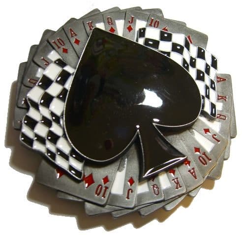 Spade on Cards - Large Belt Buckle + display stand