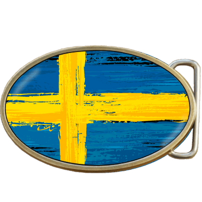 Sweden Grunge Swedish Flag Belt Buckle. Code A0033