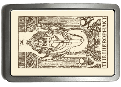 Tarot Card The Hierophant Belt Buckle. Code A0186