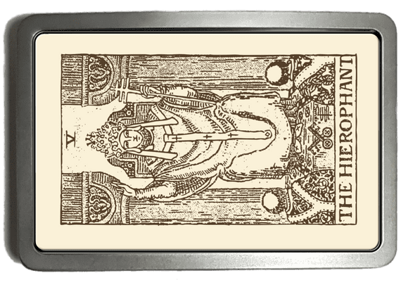Tarot Card The Hierophant Belt Buckle. Code A0186
