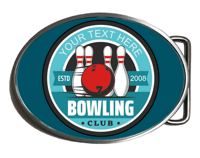 Ten Pin Bowling Custom Personalised Belt Buckle