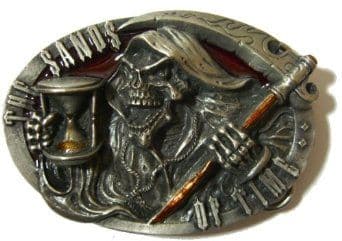 The Sands of Time Grim Reaper Belt Buckle. Code DM6