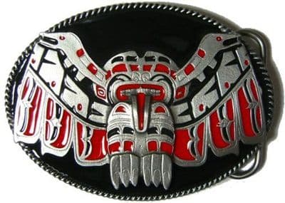 Totem Western Belt Buckle with display stand. Product code TP8