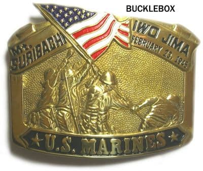 U.S. MARINES BELT BUCKLE + display stand
