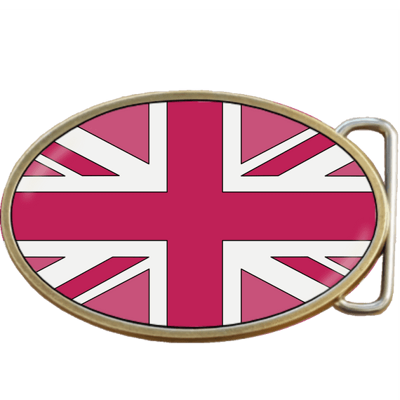 Union Jack Flag Pink Buckle. Code A0093