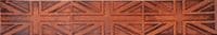 Union Jack Reversed Flag Antique Tan Tan Embossed Full Grain Leather Belt . 1½