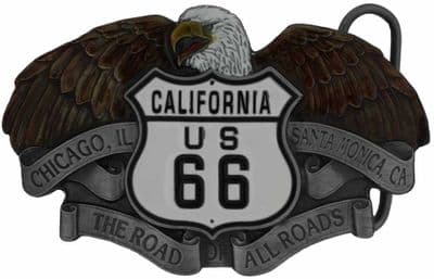 US 66 Route Eagle Belt Buckle. Code DD7