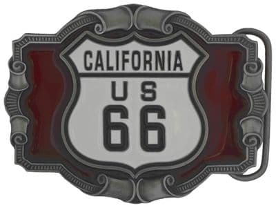 US 66 Route Mother Road Belt Buckle. Code DB6