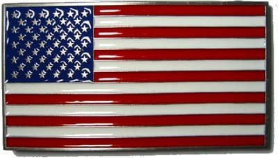 USA Flag Stars and Stripes Belt Buckle. Code CK8